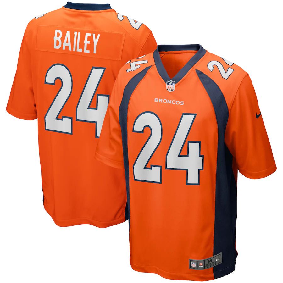 Men Denver Broncos #24 Champ Bailey Nike Orange Game Retired Player NFL Jersey->denver broncos->NFL Jersey